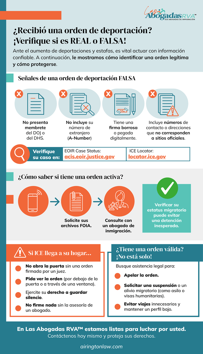 ¿Cómo saber si una orden de deportación es REAL o FALSA?