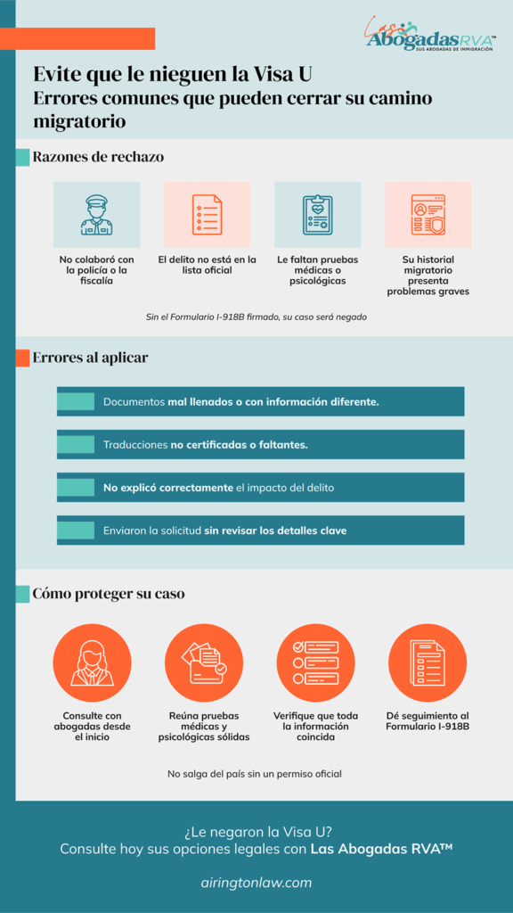 Motivos por los que la Visa U puede ser negada en Virginia
